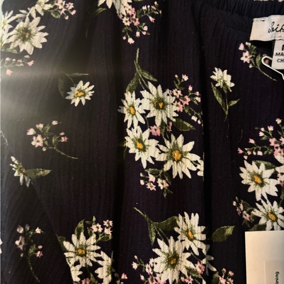 White Birch Navy and White Floral Maxi Dress with pockets Size M NWT - Picture 6 of 9